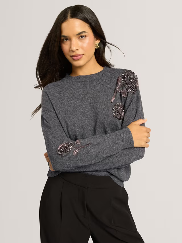 Ted Baker Enirah Wool Blend Jumper Grey