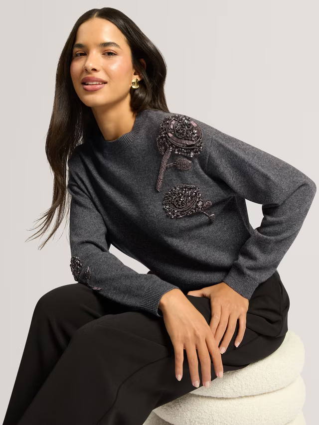 Ted Baker Enirah Wool Blend Jumper Grey