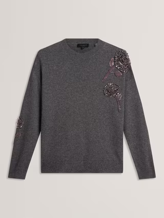 Ted Baker Enirah Wool Blend Jumper Grey