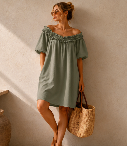 MVD Ibiza Midi Jurk Olive