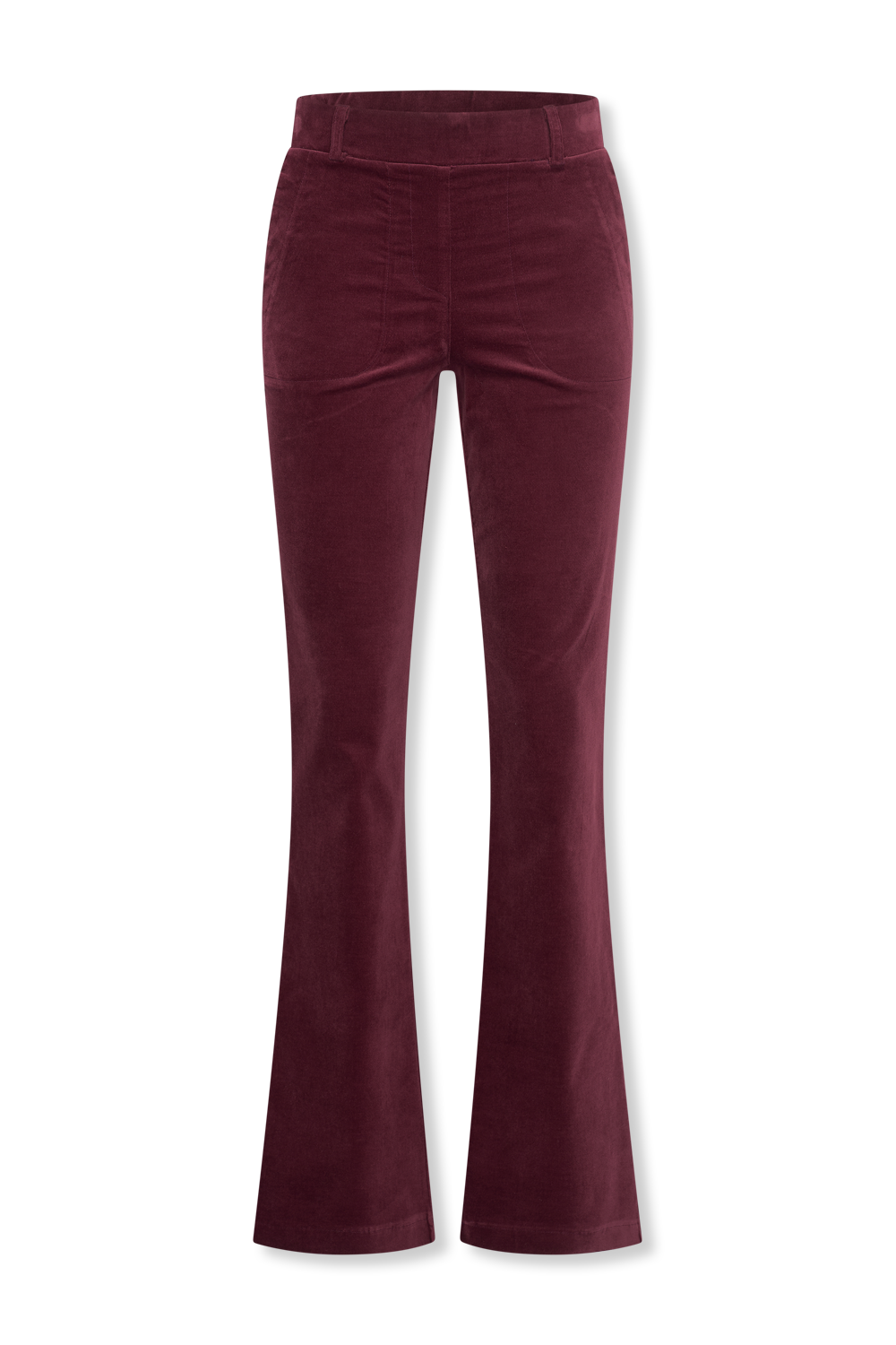 Helena Hart Velvet Flared Broek wine