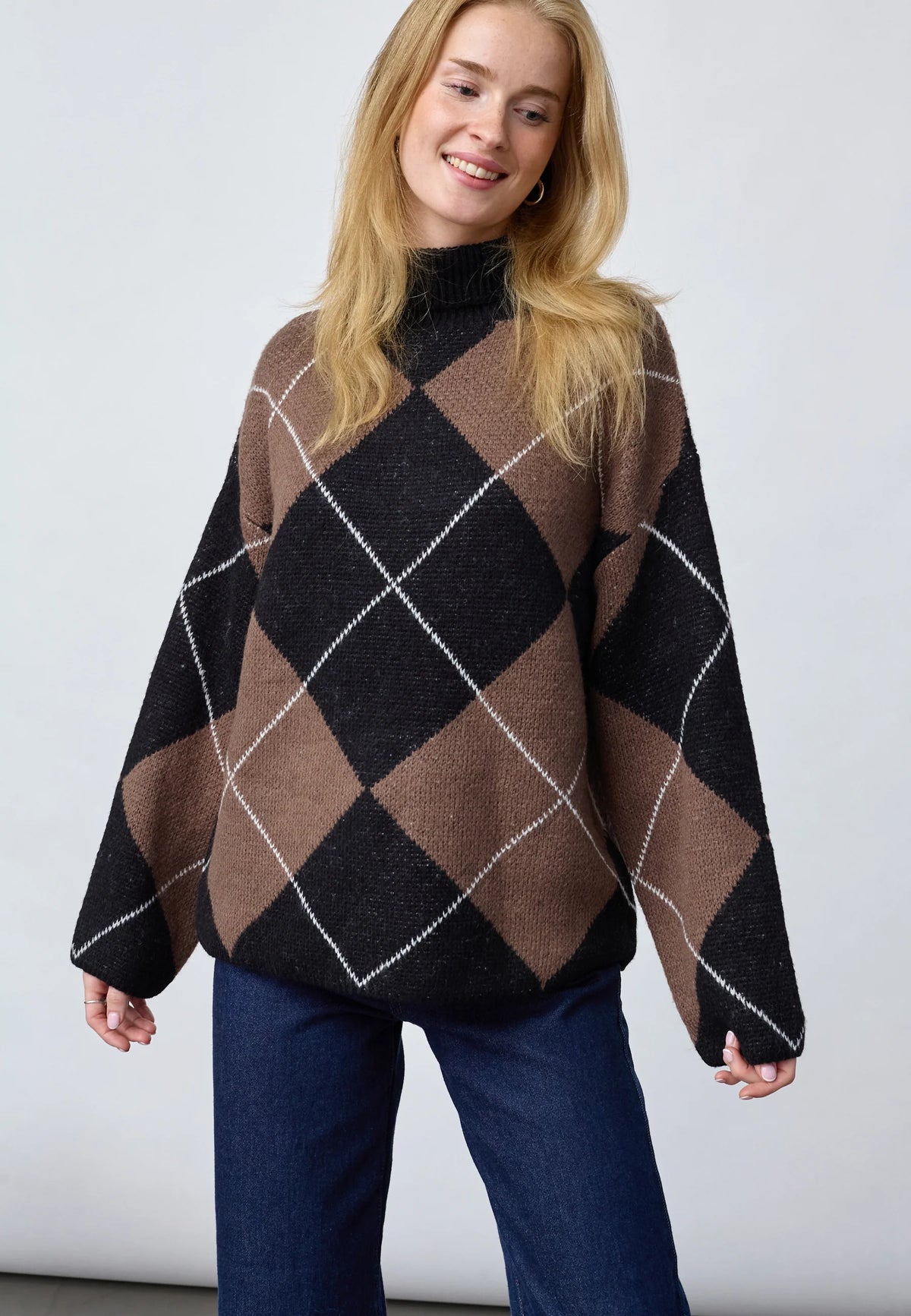 Sisterspoint Luna-PU Sweater Harlequin