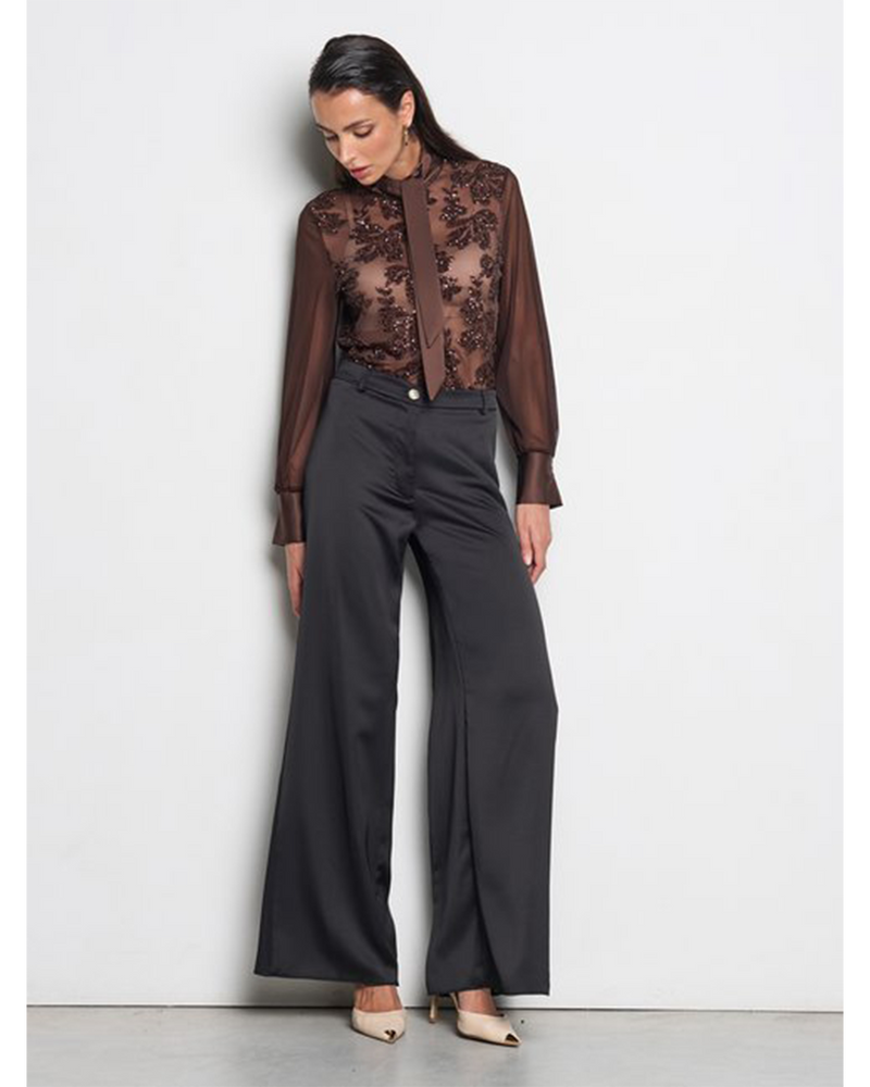 Rinascimento glitter blouse bruin