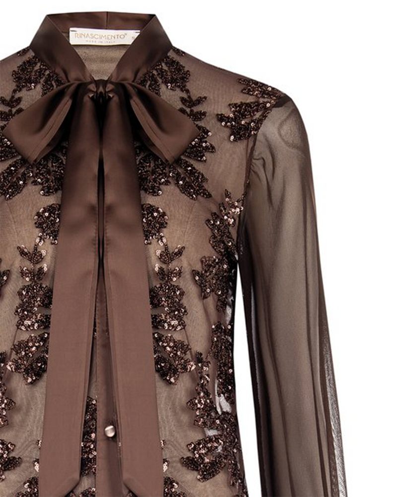 Rinascimento glitter blouse bruin