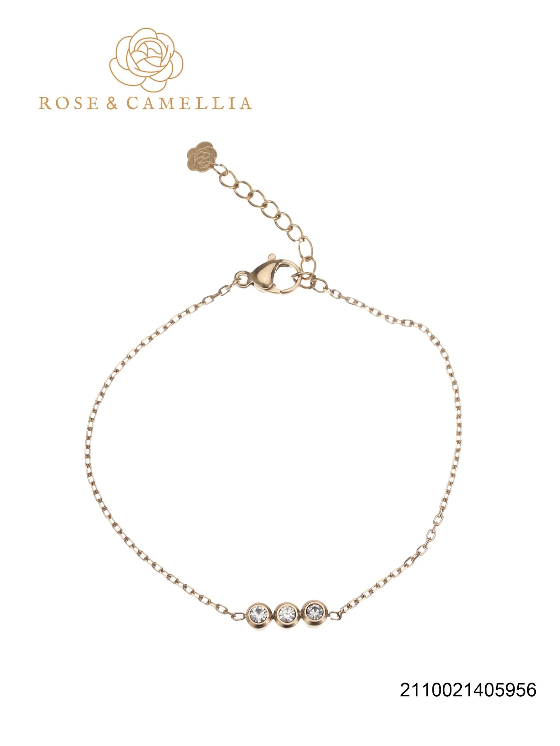Rose & Camellia – Triple Diamond Bracelet