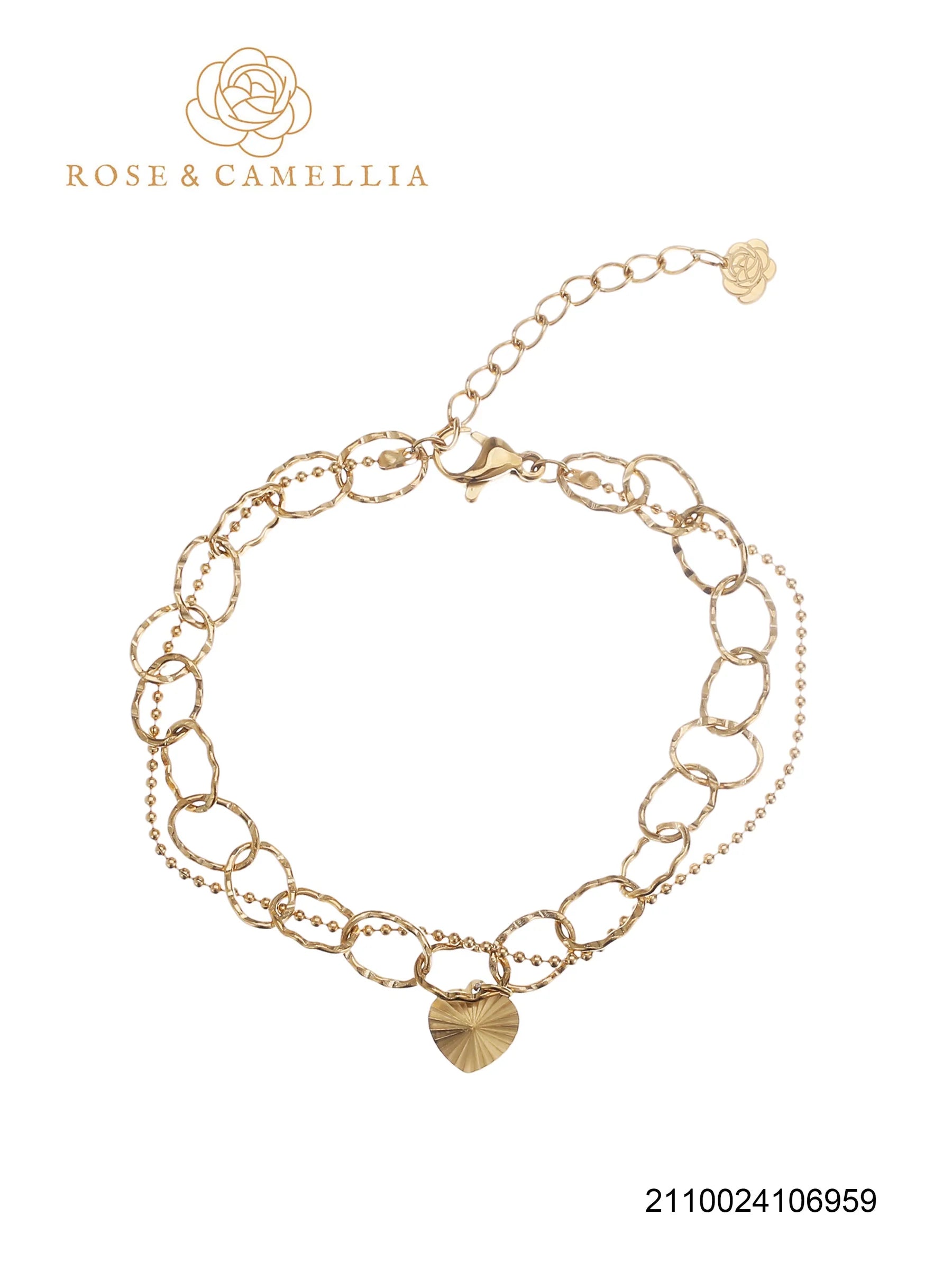 Rose & Camellia – Double Heart Bracelet