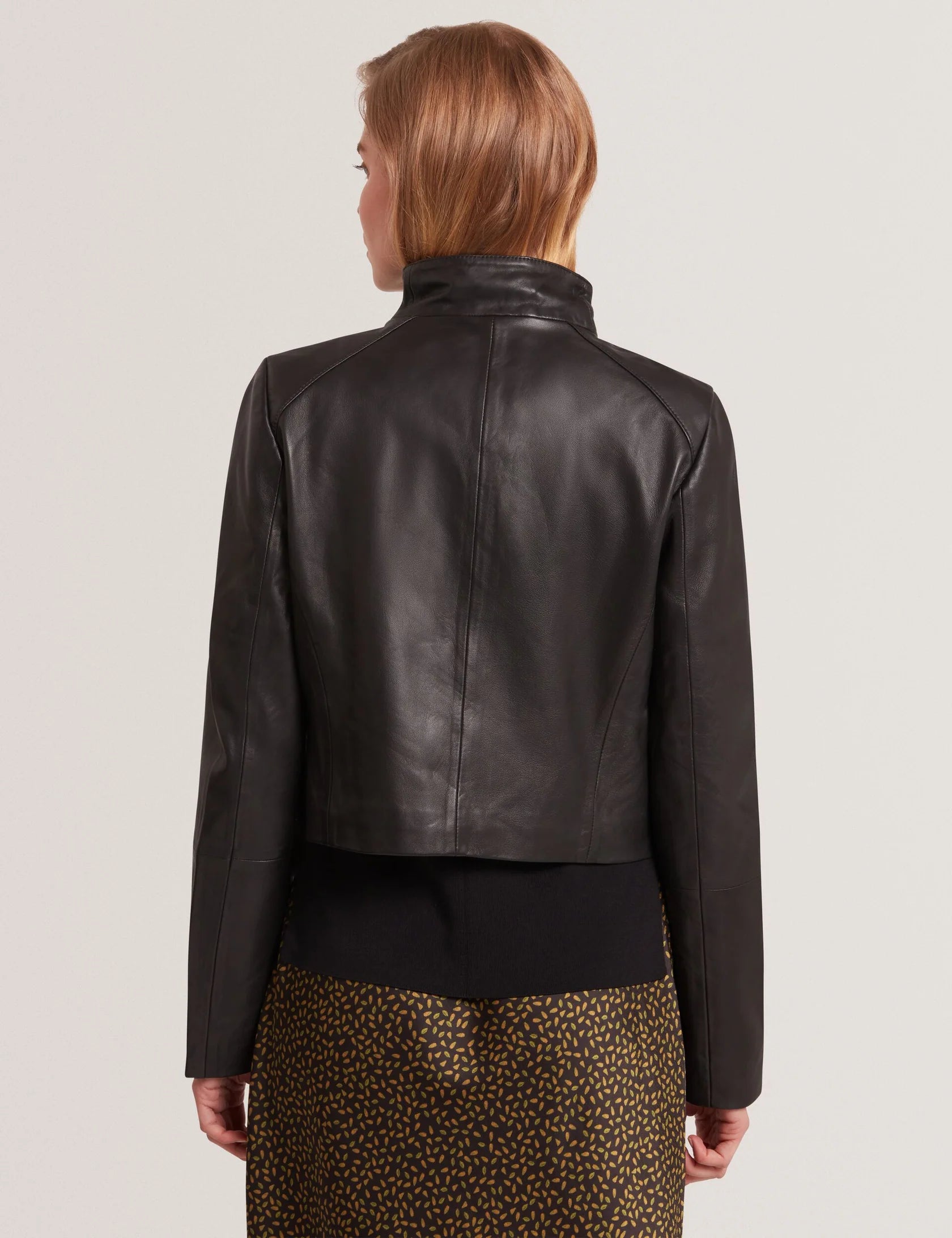 Ted Baker Leren Jasje Riyoze zwart