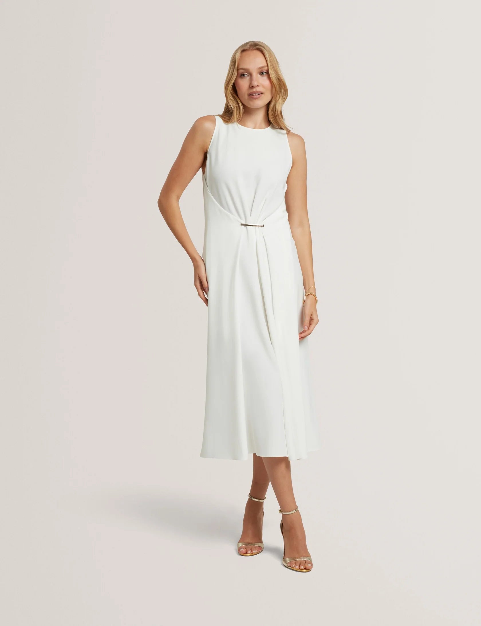 Ted Baker Miyaka Midi Dress Ivory