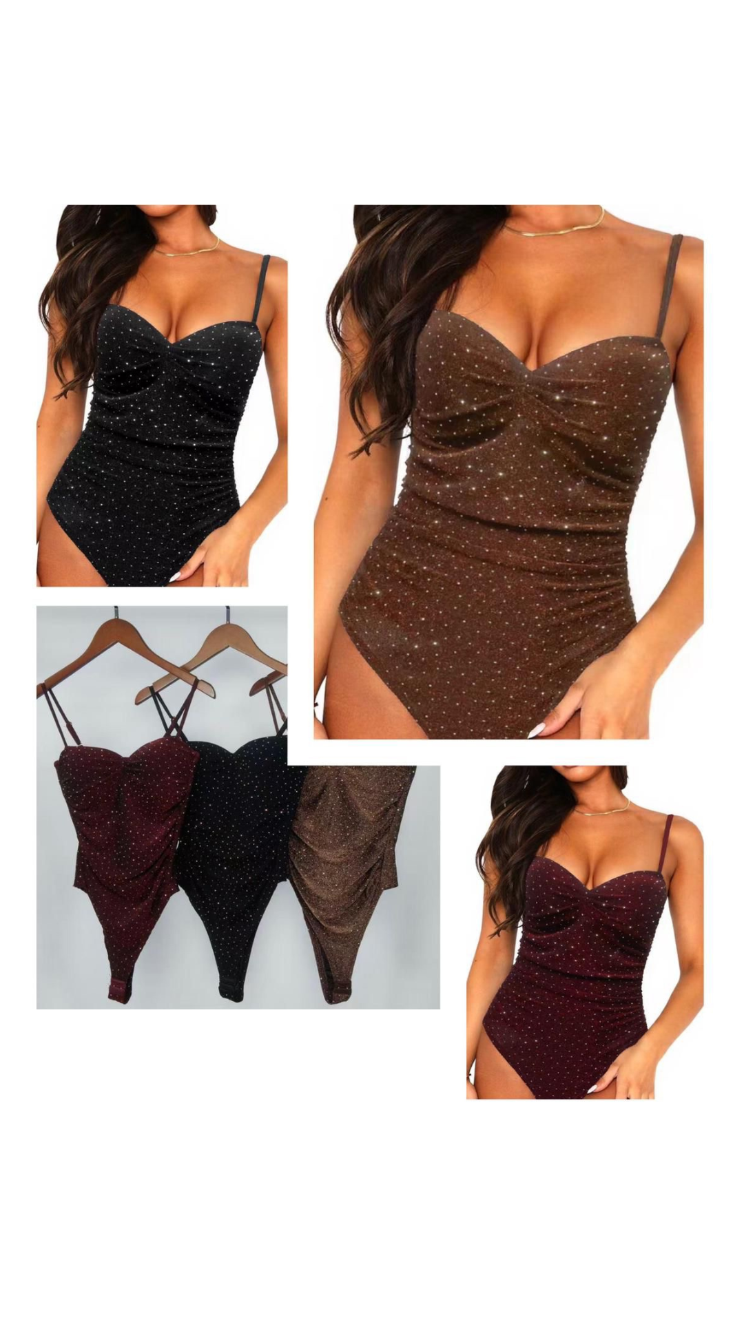 MVD Clothes Bordeaux velvet body met strass