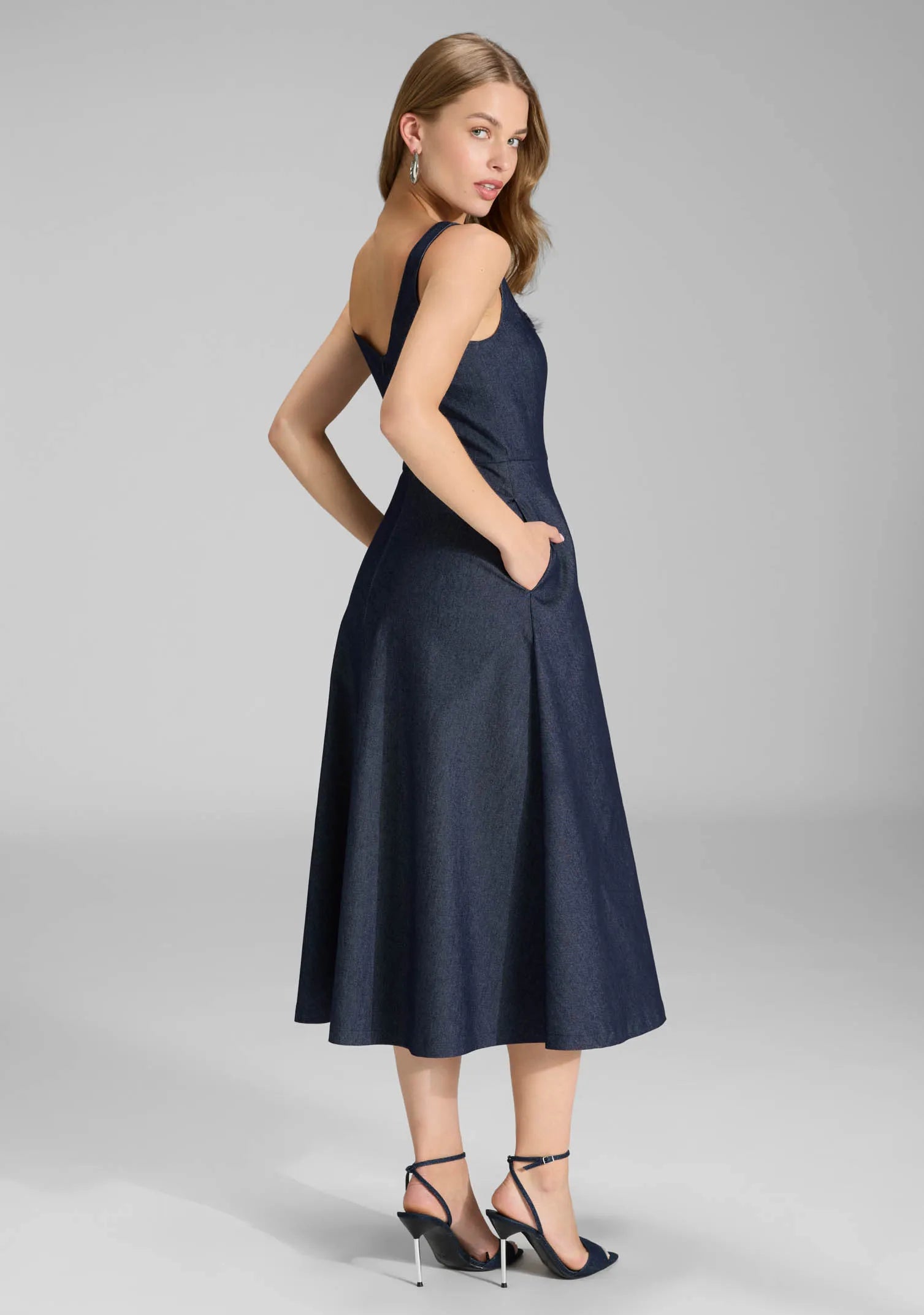 Swing Denim A-Line Jurk