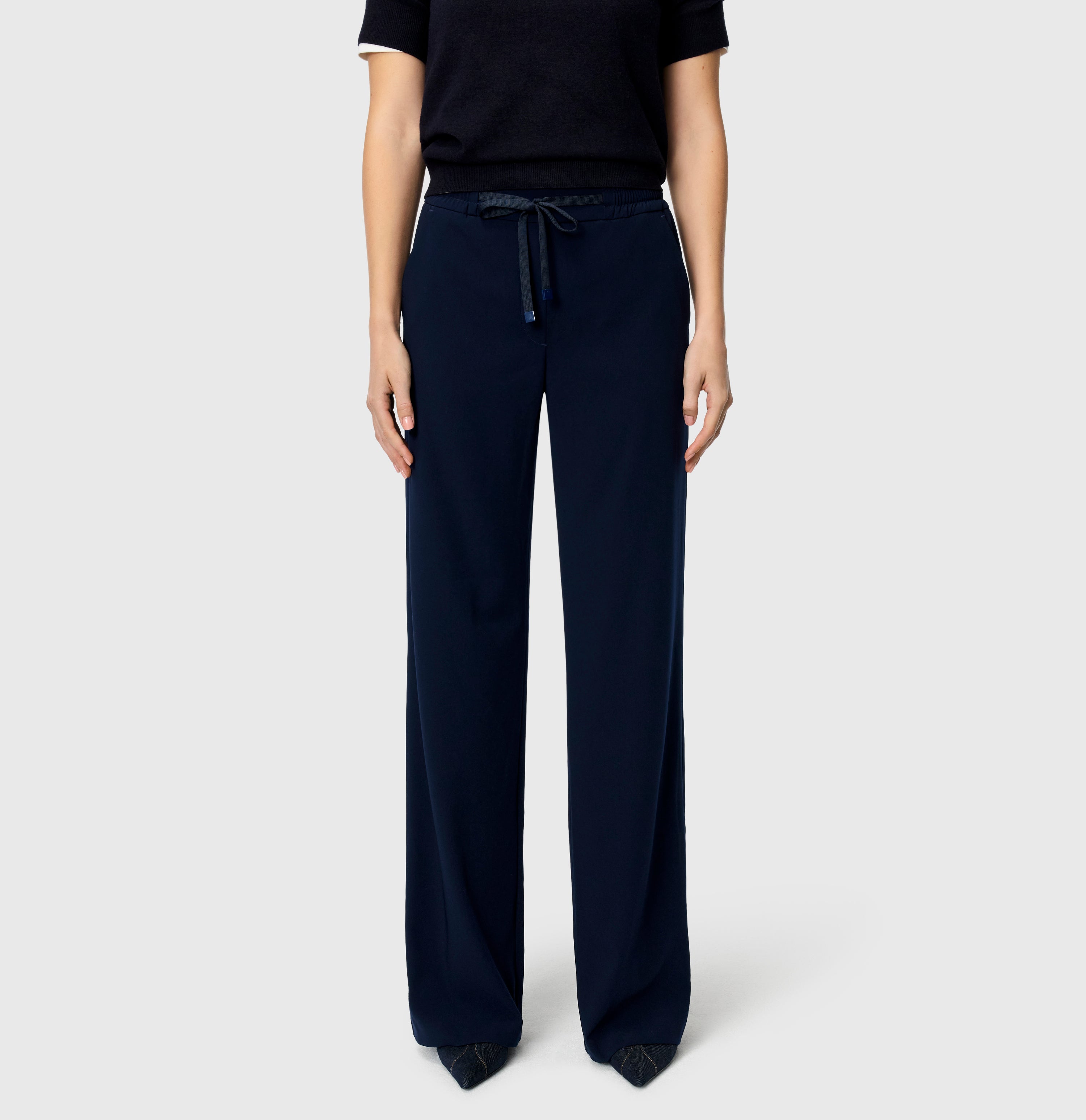 MAC Christy Wideleg Broek – Dark Blue