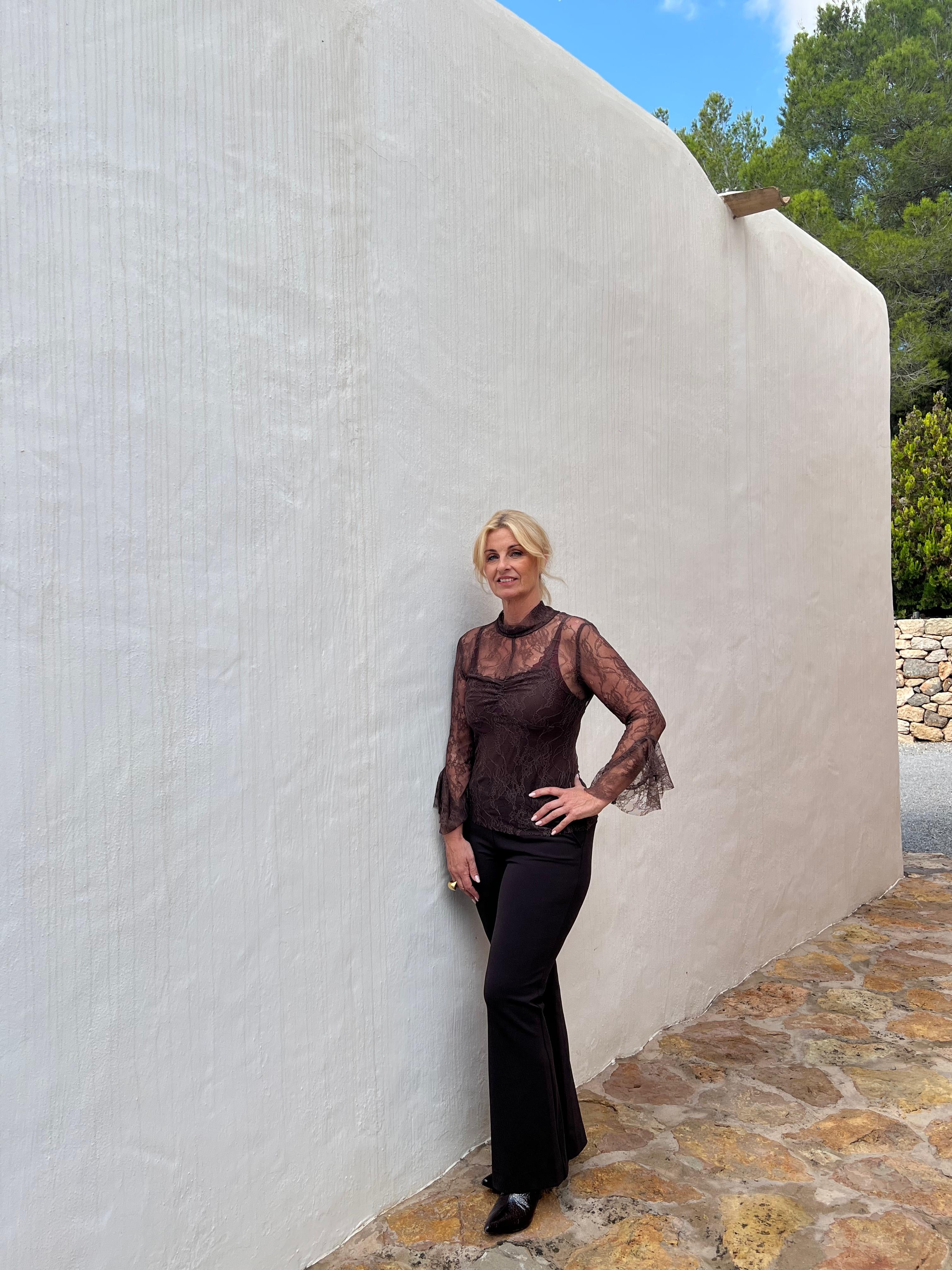 Rinascimento bruine kanten top