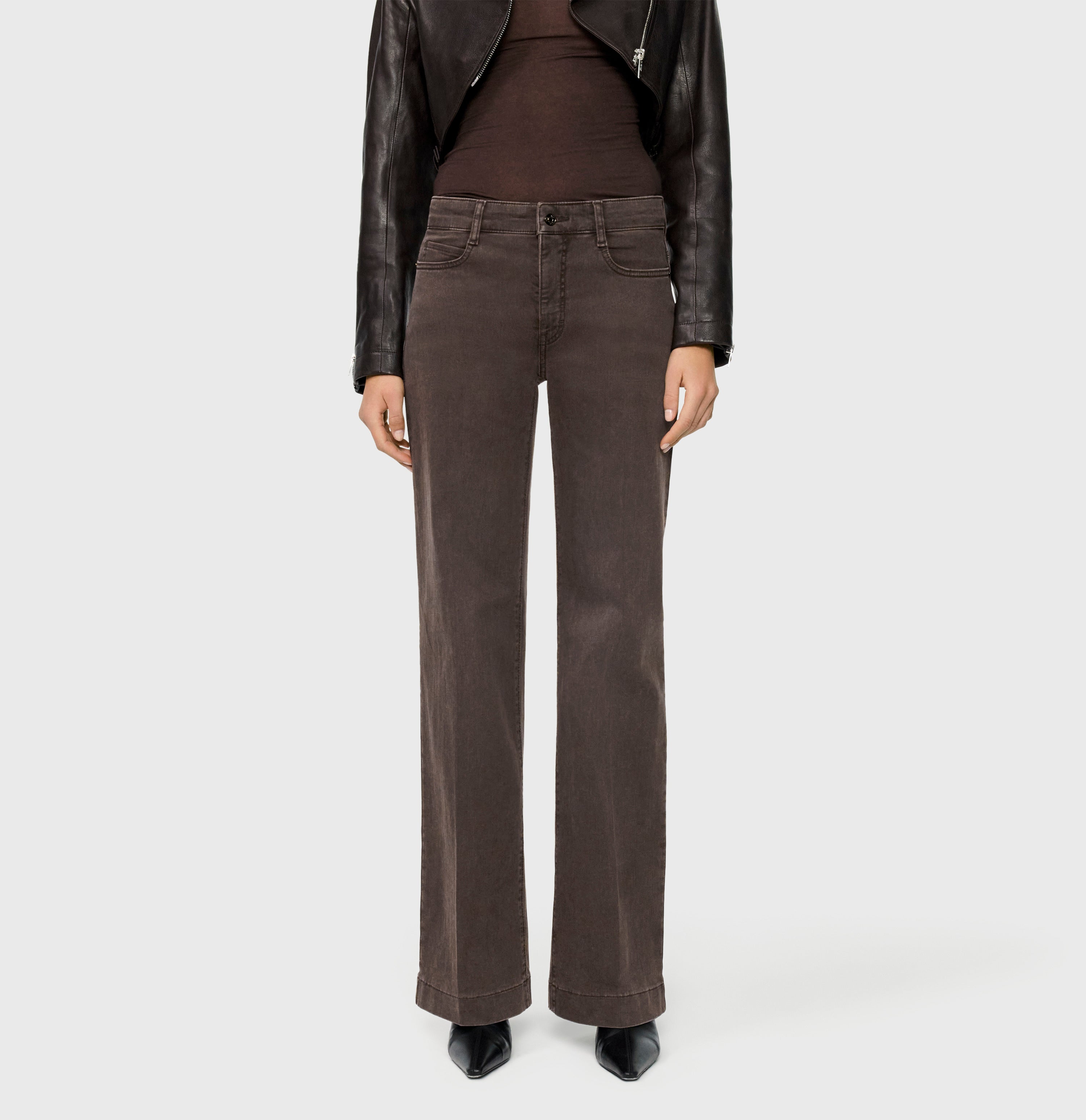 MAC Wide Jeans – Brown Stone Wash