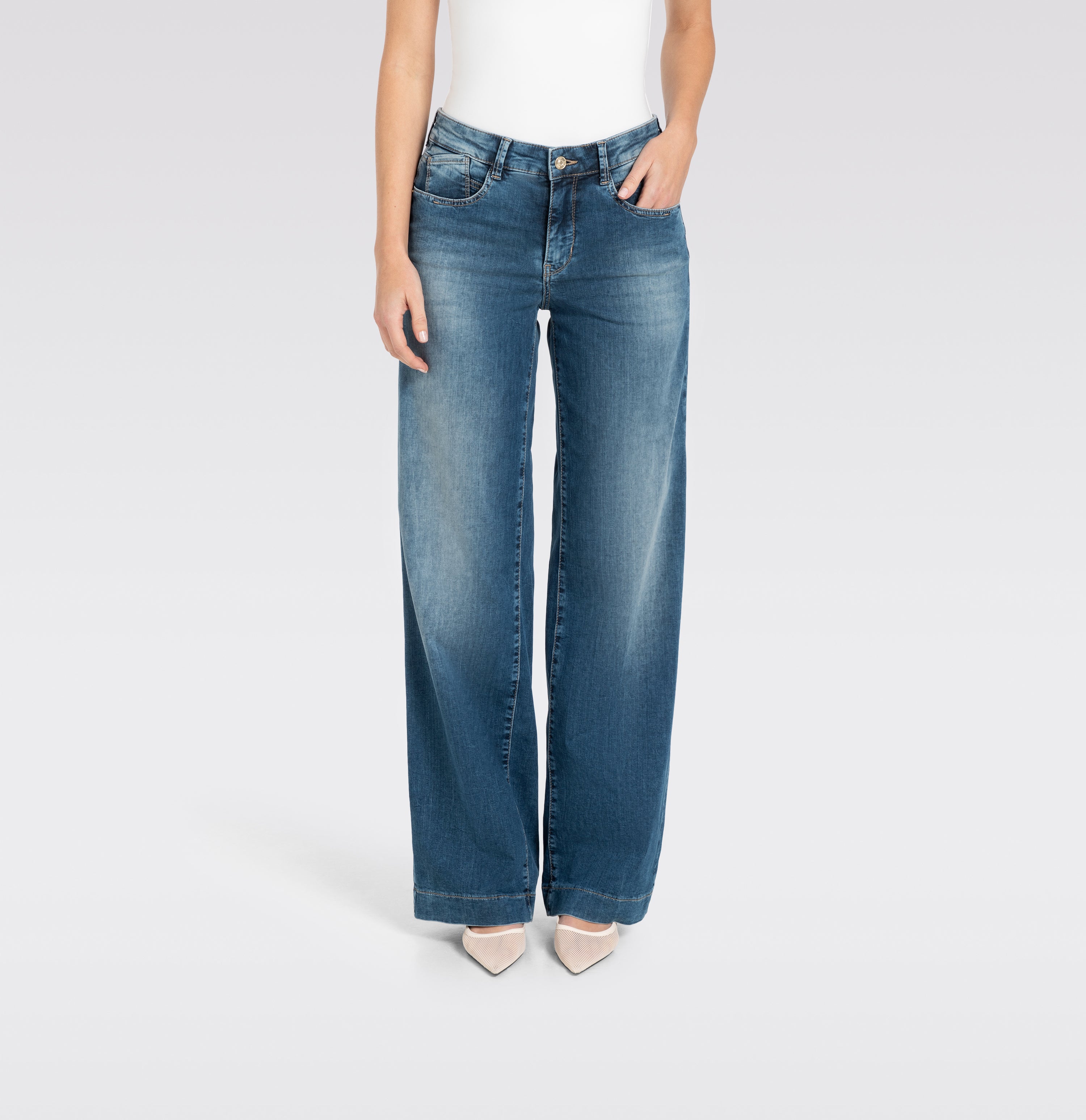 MAC Jeans Rich Palazzo – Navy Heavy Wash