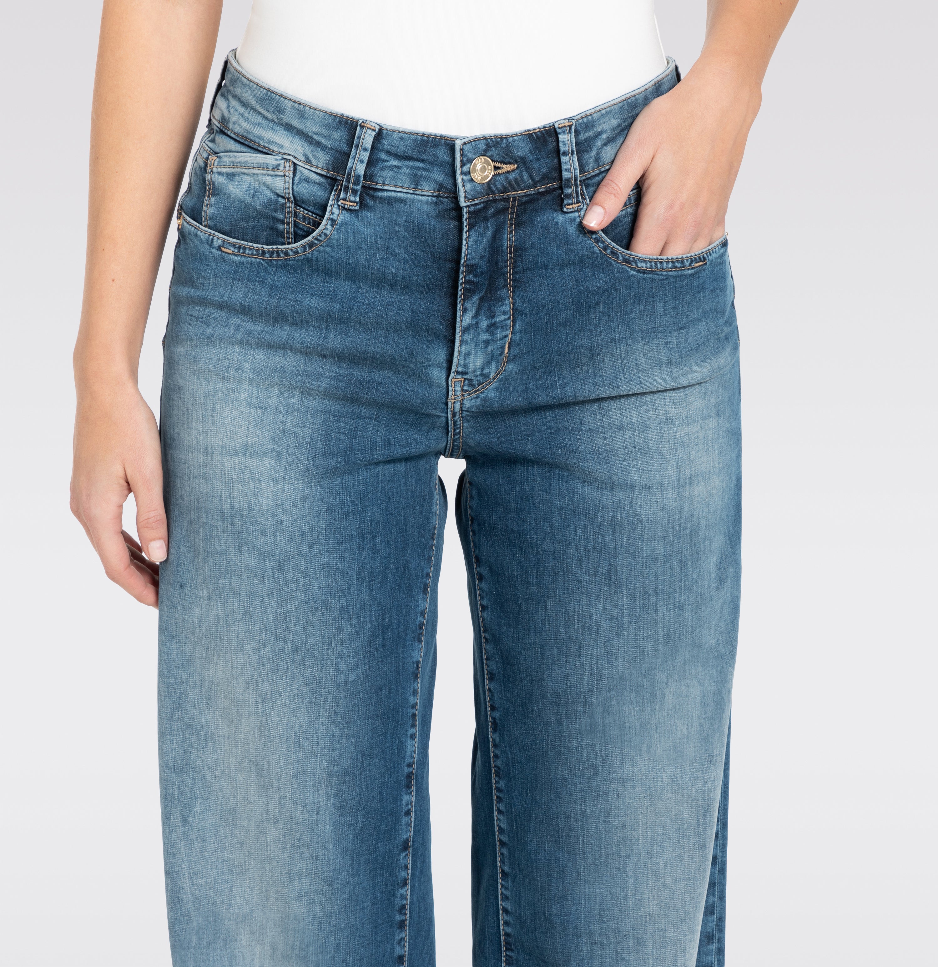 MAC Jeans Rich Palazzo – Navy Heavy Wash