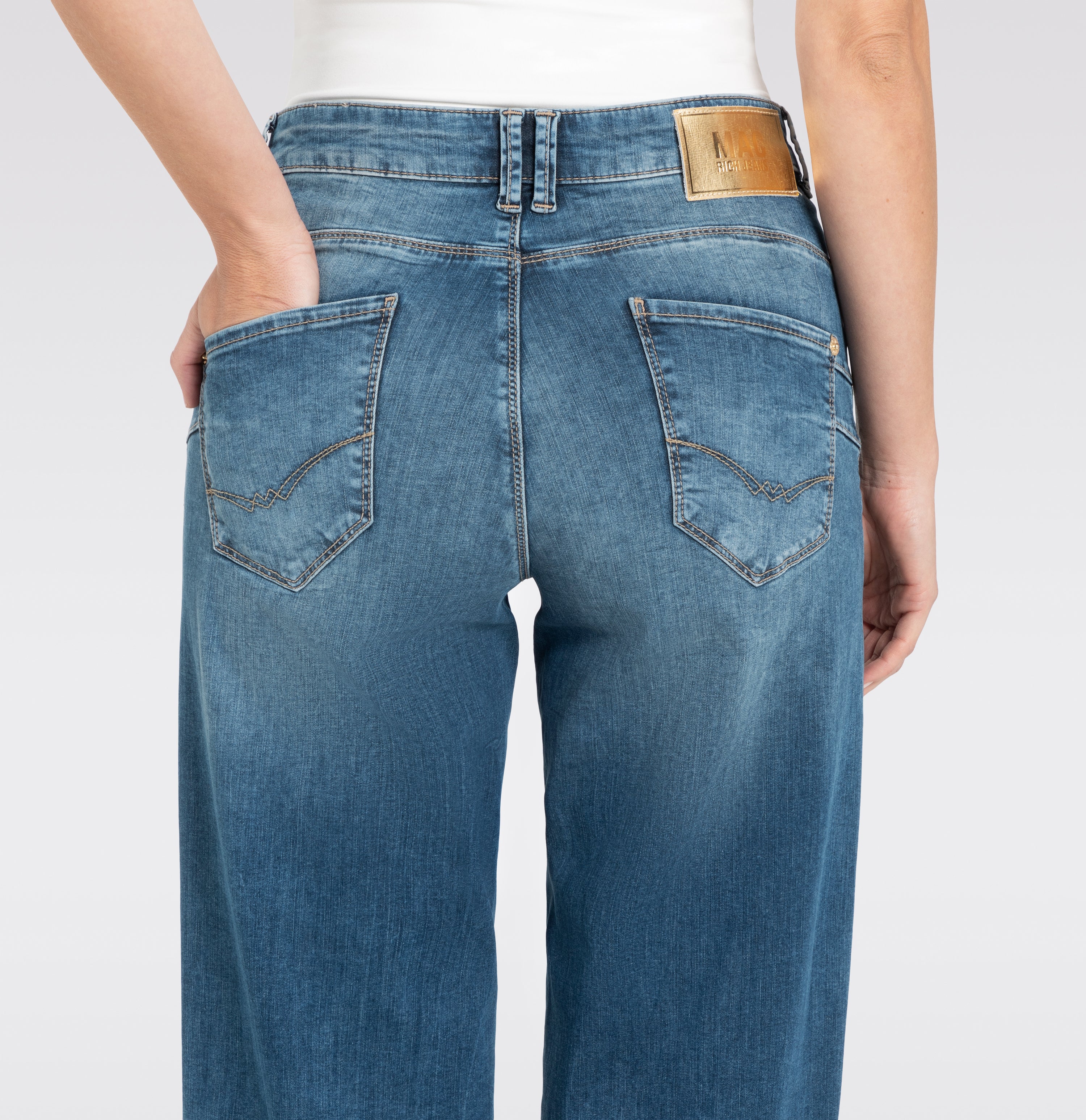 MAC Jeans Rich Palazzo – Navy Heavy Wash