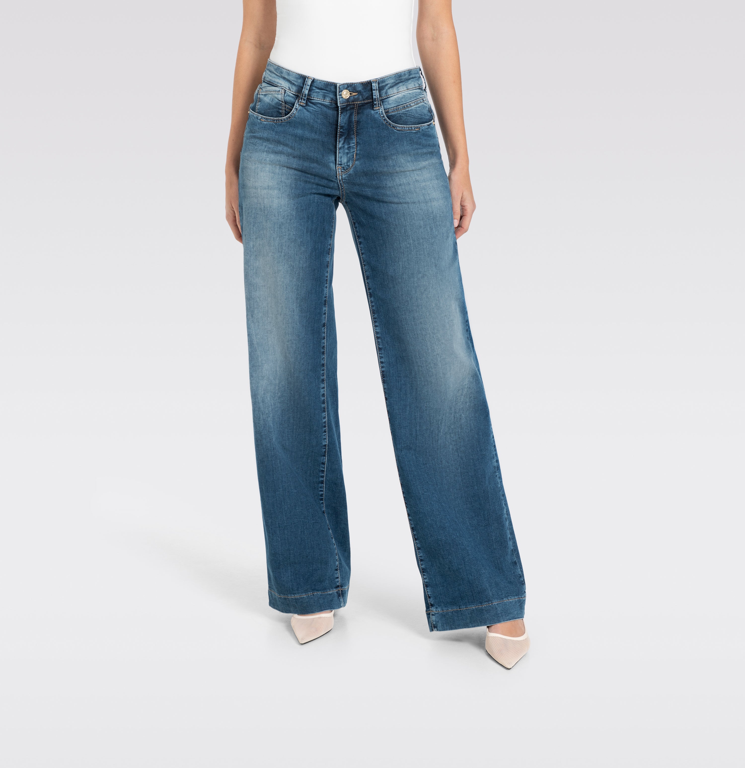 MAC Jeans Rich Palazzo – Navy Heavy Wash