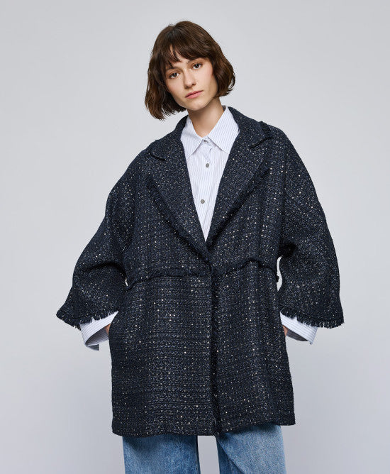 Access Tweed Lurex Blazer navy