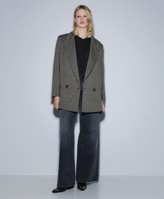 Access Herringbone Sequin Blazer