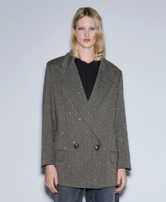 Access Herringbone Sequin Blazer