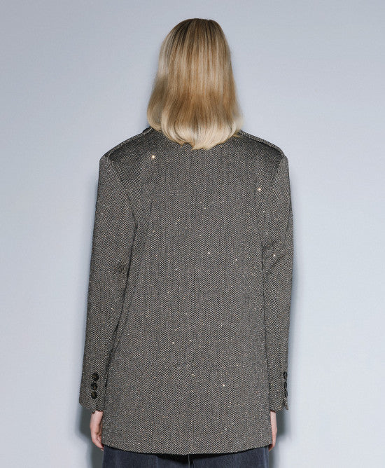 Access Herringbone Sequin Blazer