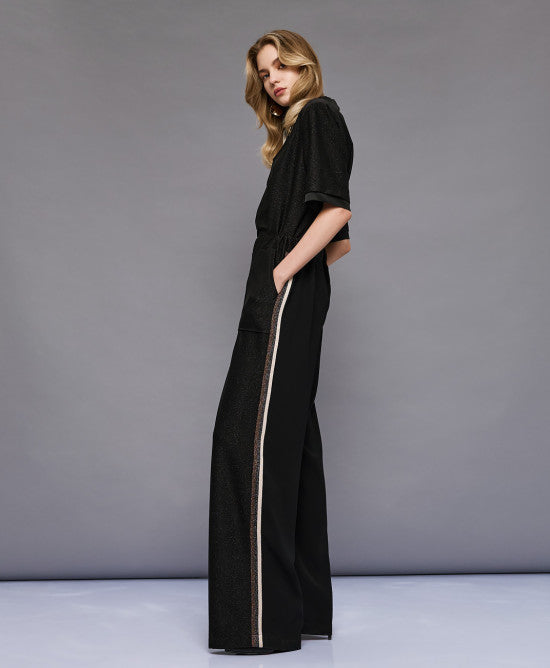 Access Lurex Blouse with Satin Collar