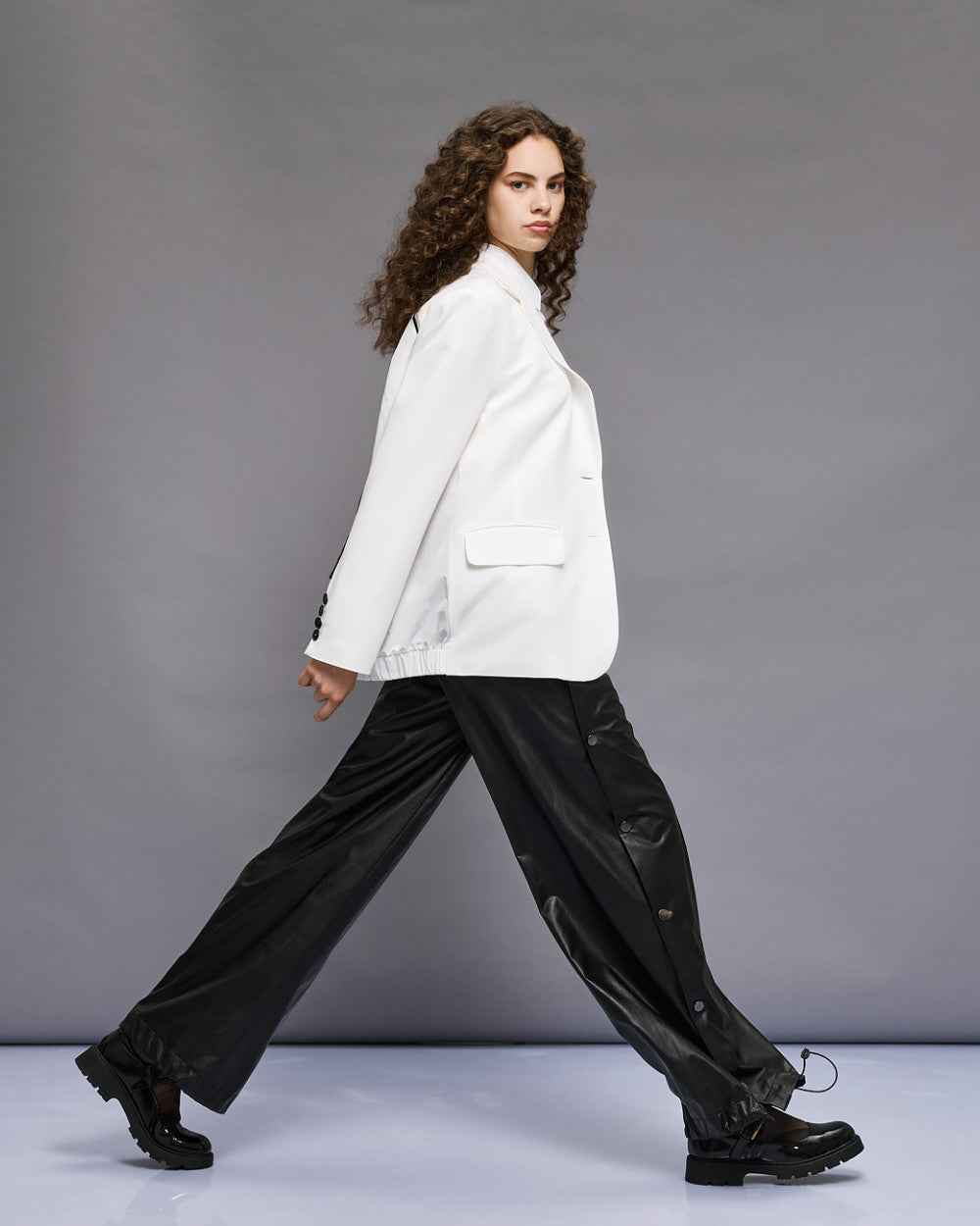 Access Vegan Leather Broek met Studs zwart