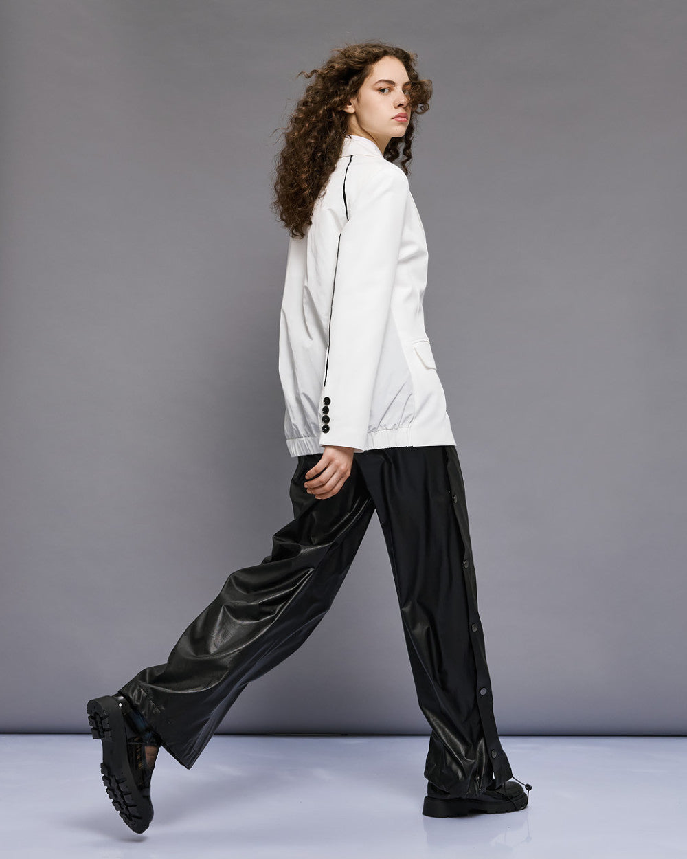 Access Vegan Leather Broek met Studs zwart