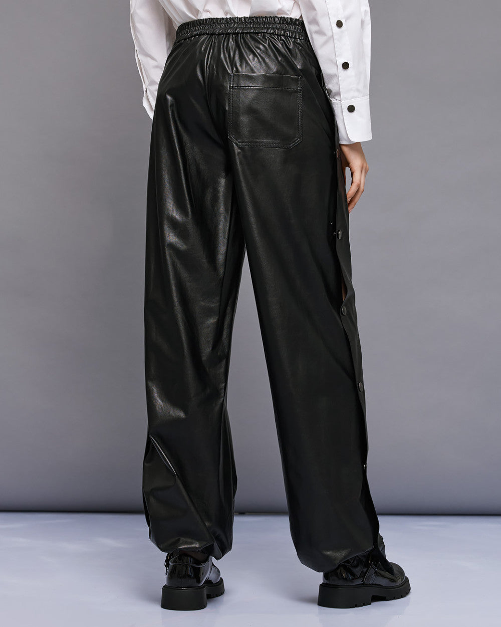 Access Vegan Leather Broek met Studs zwart