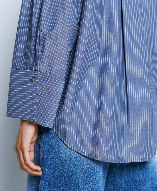Access Long Striped Shirt blue