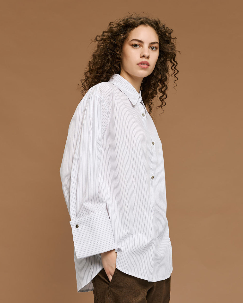 Access Long Striped Shirt white