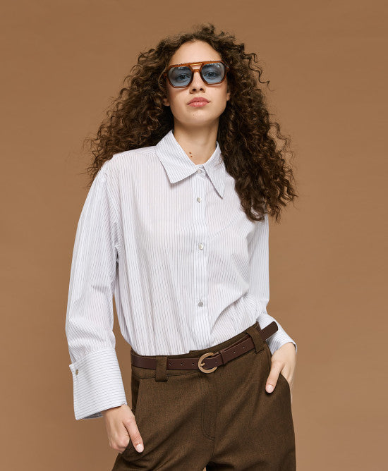 Access Long Striped Shirt white