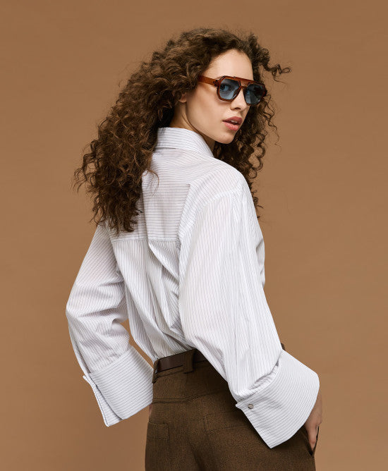 Access Long Striped Shirt white