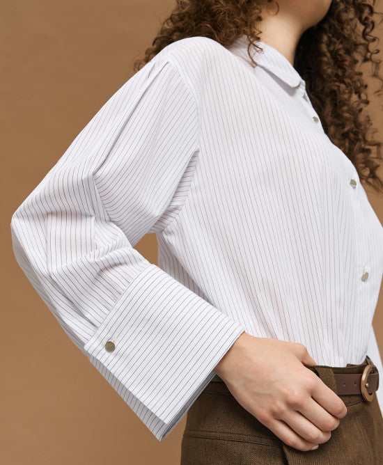 Access Long Striped Shirt white