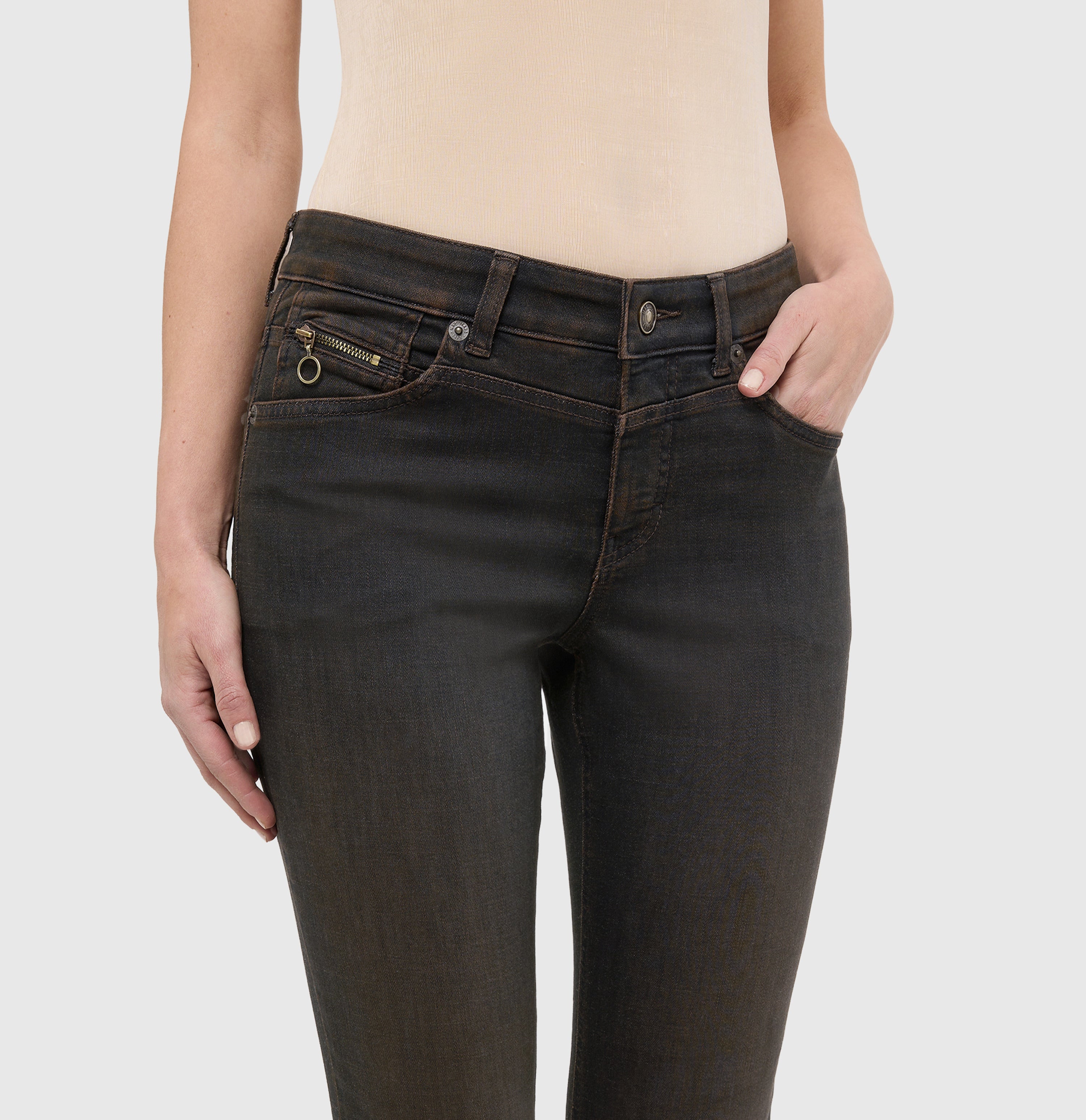 MAC Rich Slim Jeans Black Brown Used