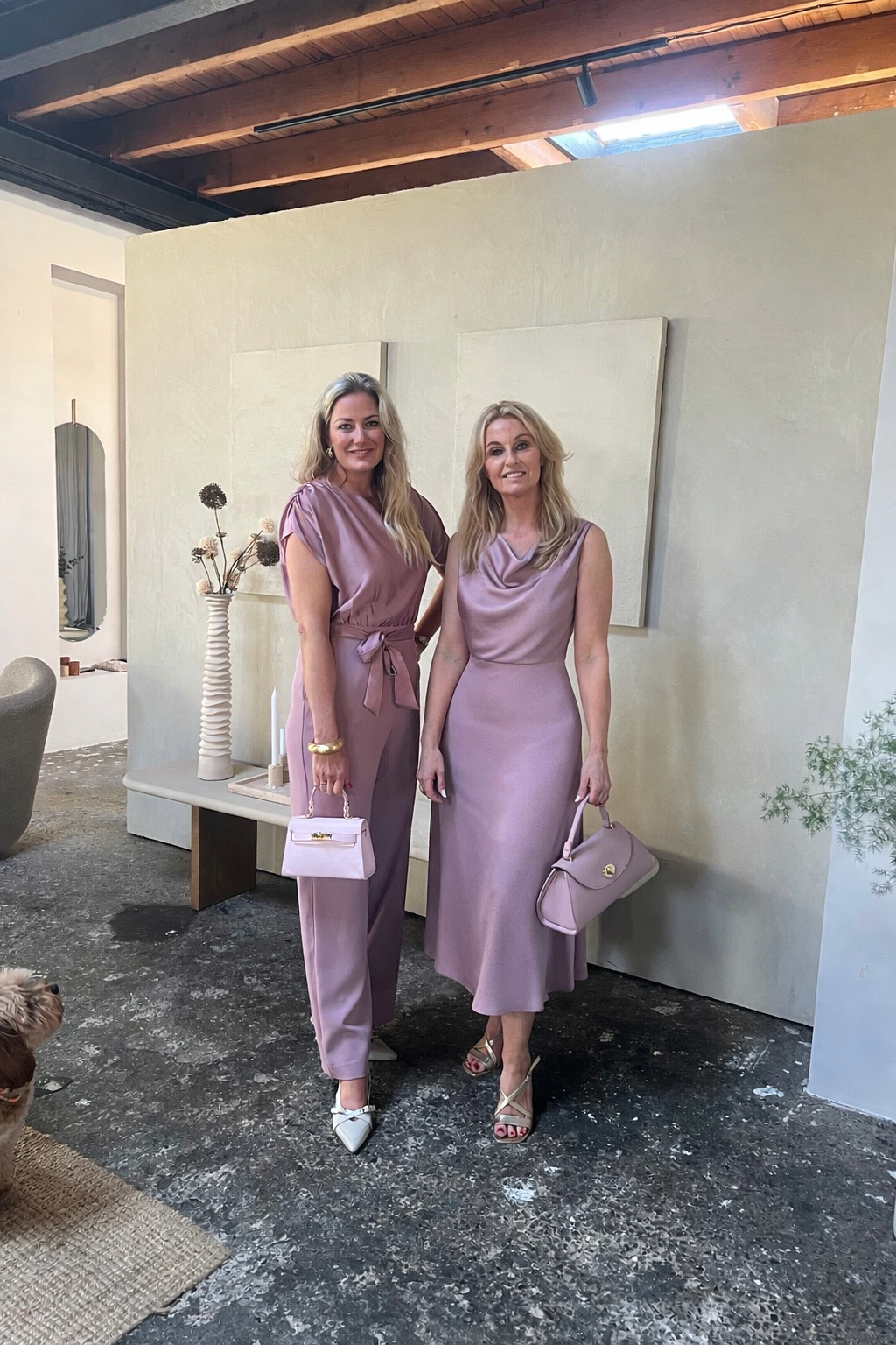 Swing Satin Waterfall Jurk – Oud Rose