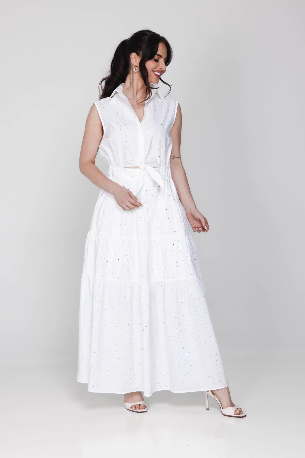 Accentil Robin Dress Off White Sparkle