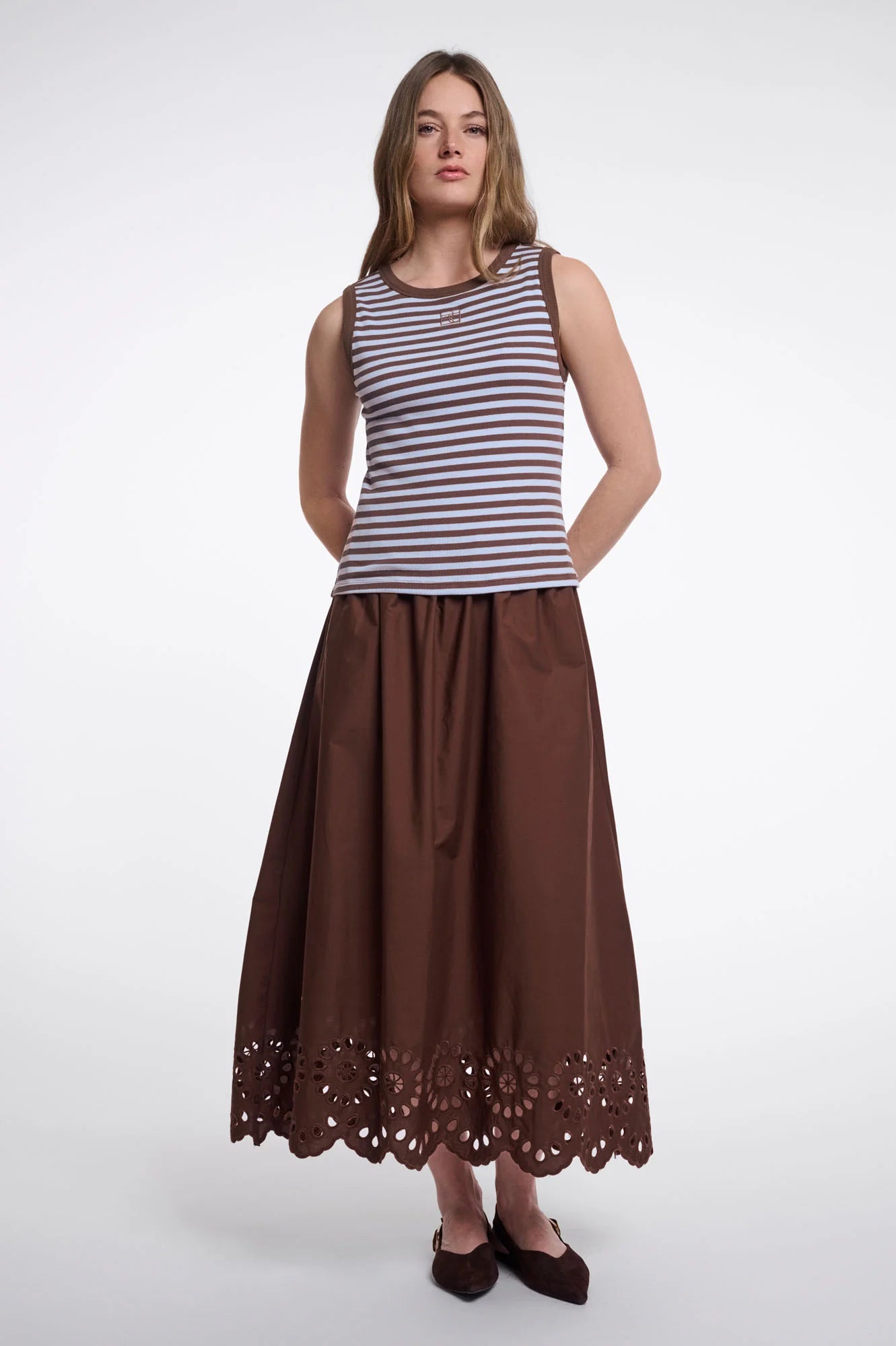 Rino & Pelle Arze Tanktop Brown Blue Stripes