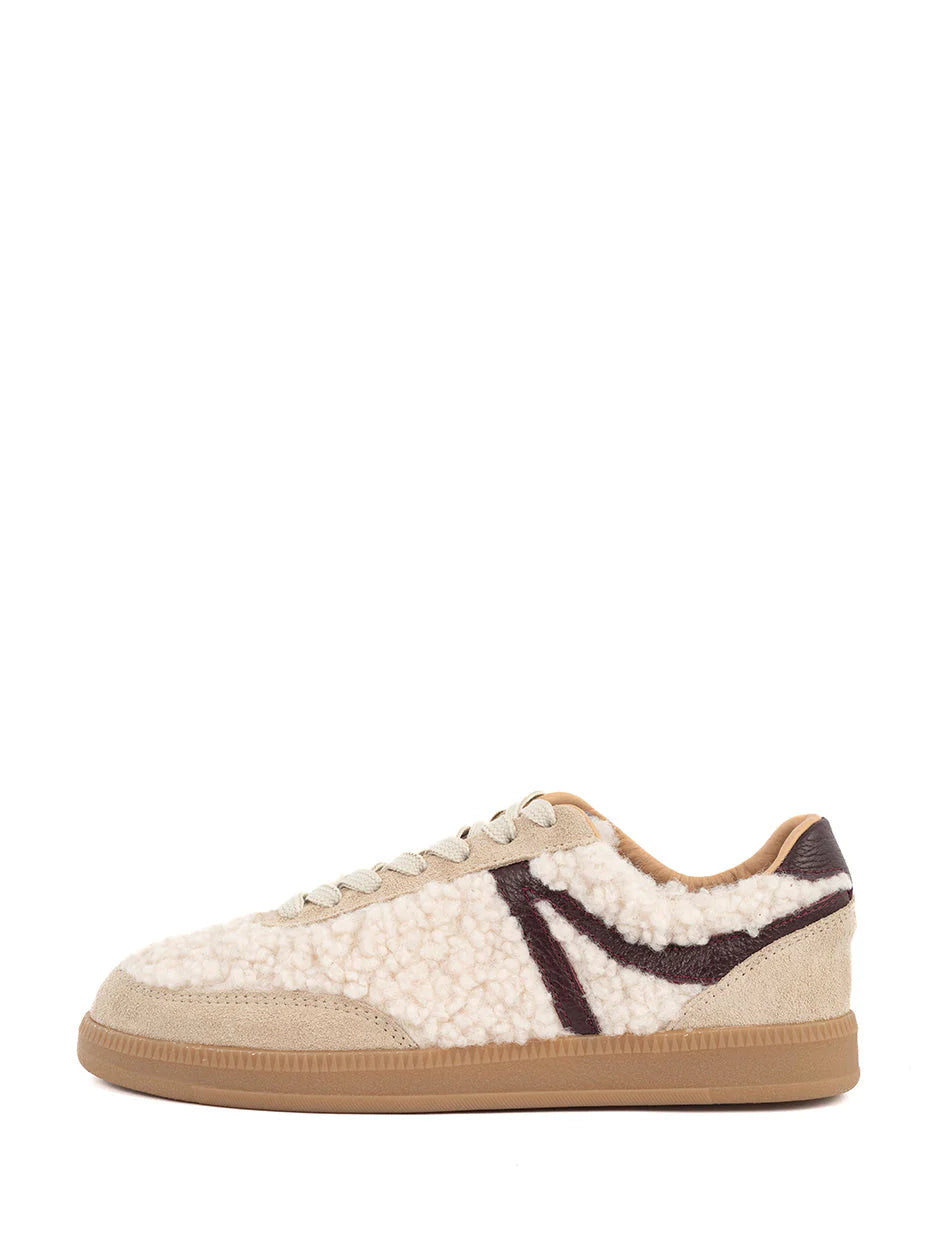 Babouche sneaker Mia Beige/Bordo