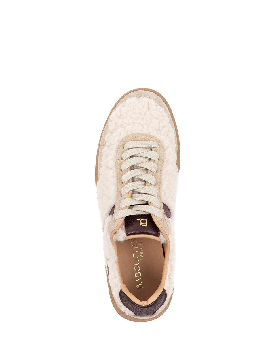 Babouche sneaker Mia Beige/Bordo