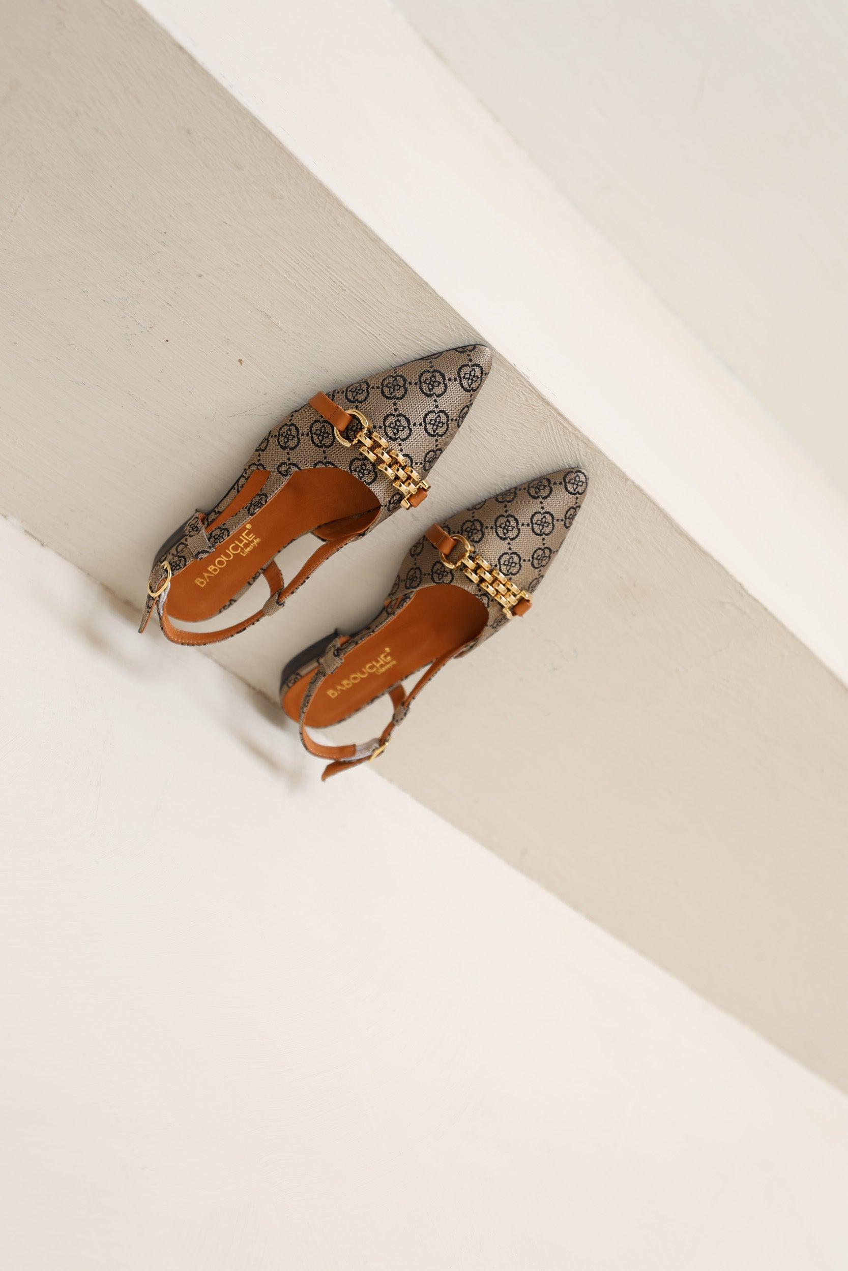 Babouche Lima Slingback Beige/Cognac