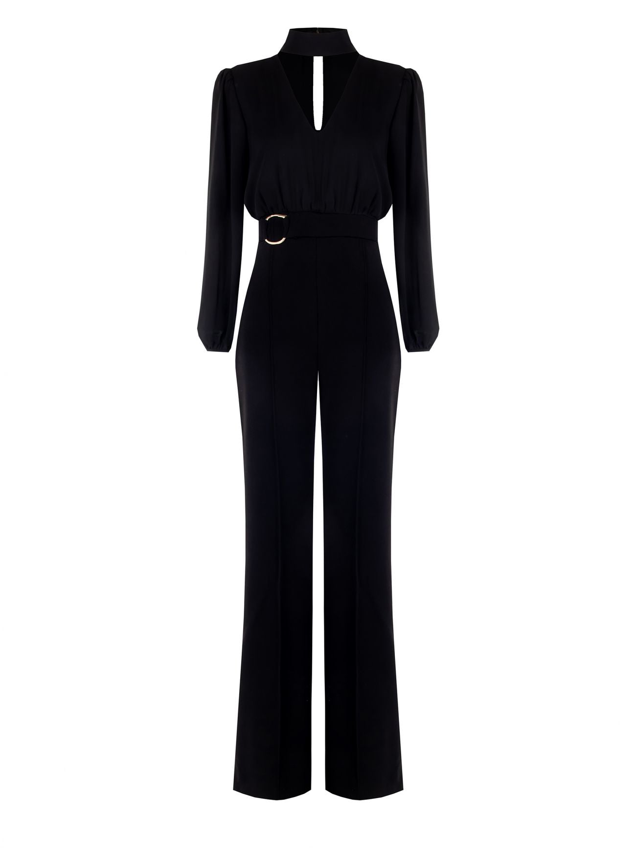 Rinascimento Zwarte Jumpsuit met Gespdetail