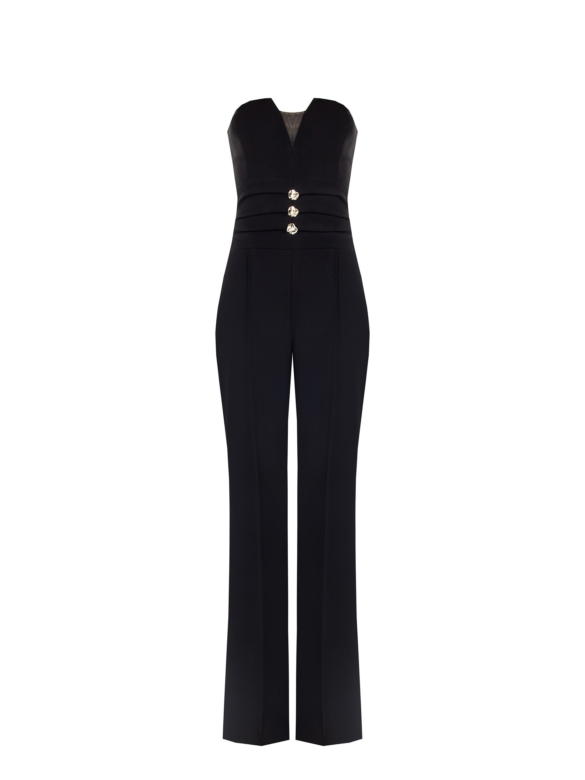 Rinascimento Zwarte Jumpsuit met Designerknopen