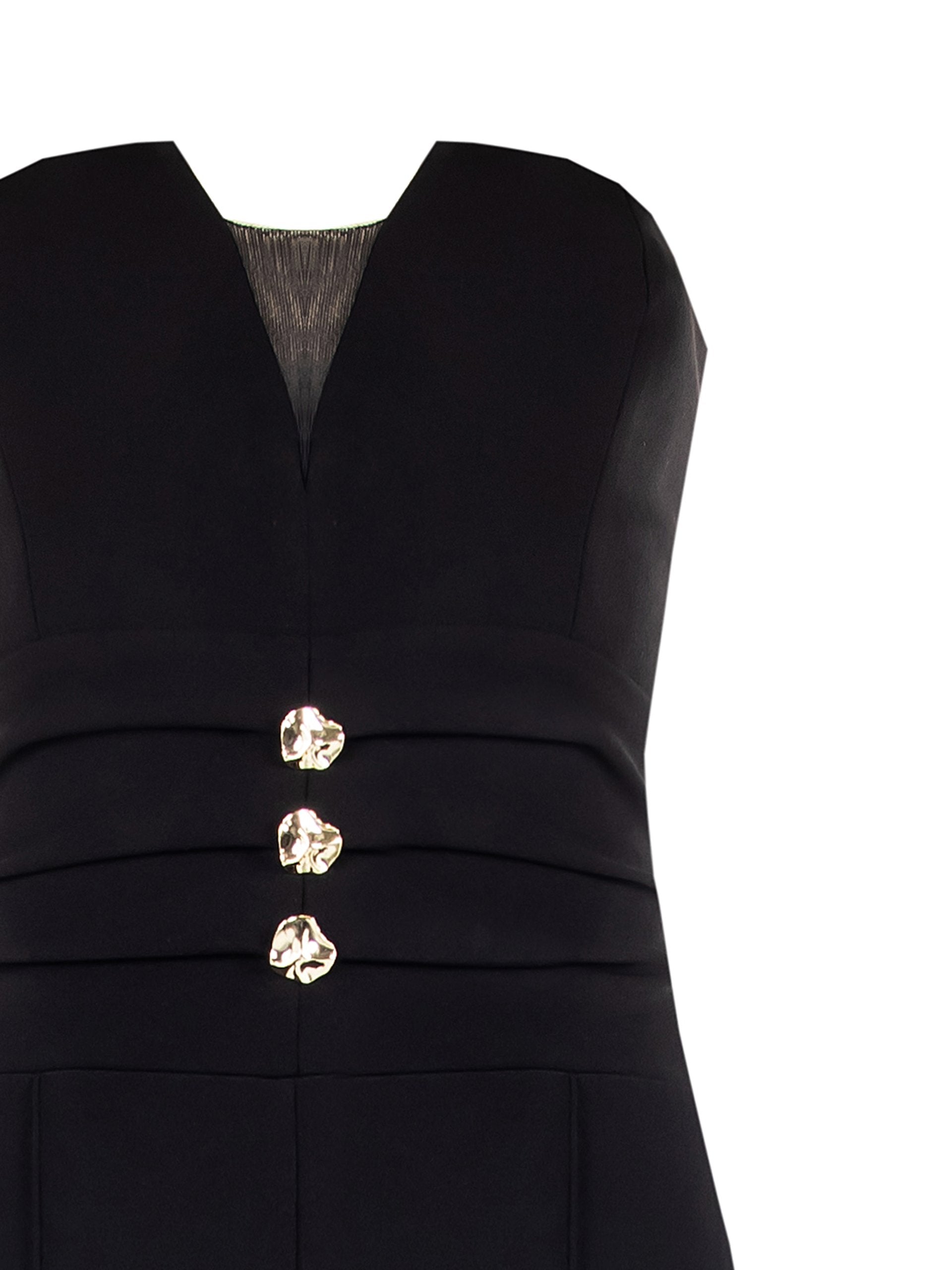 Rinascimento Zwarte Jumpsuit met Designerknopen