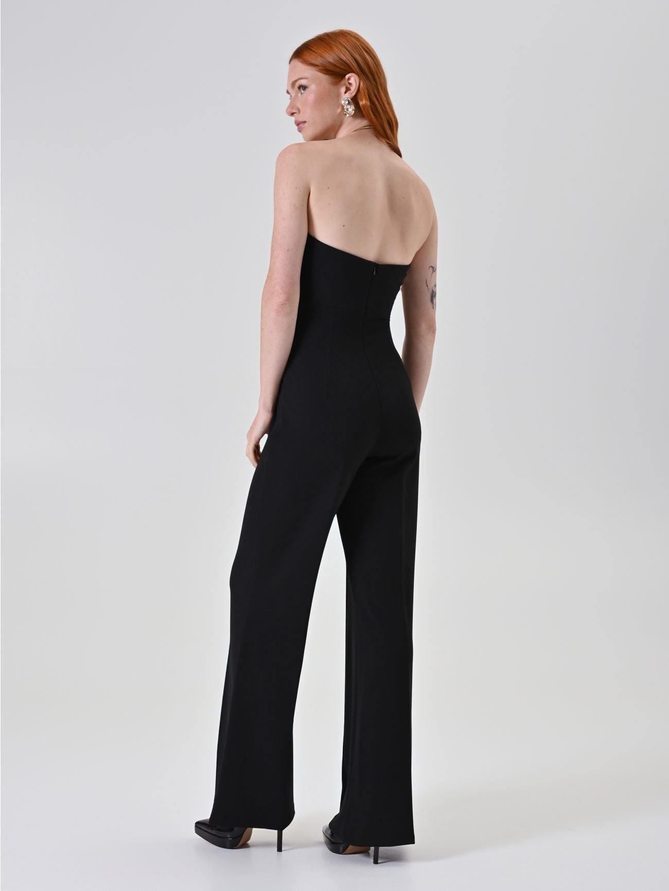 Rinascimento Zwarte Jumpsuit met Designerknopen