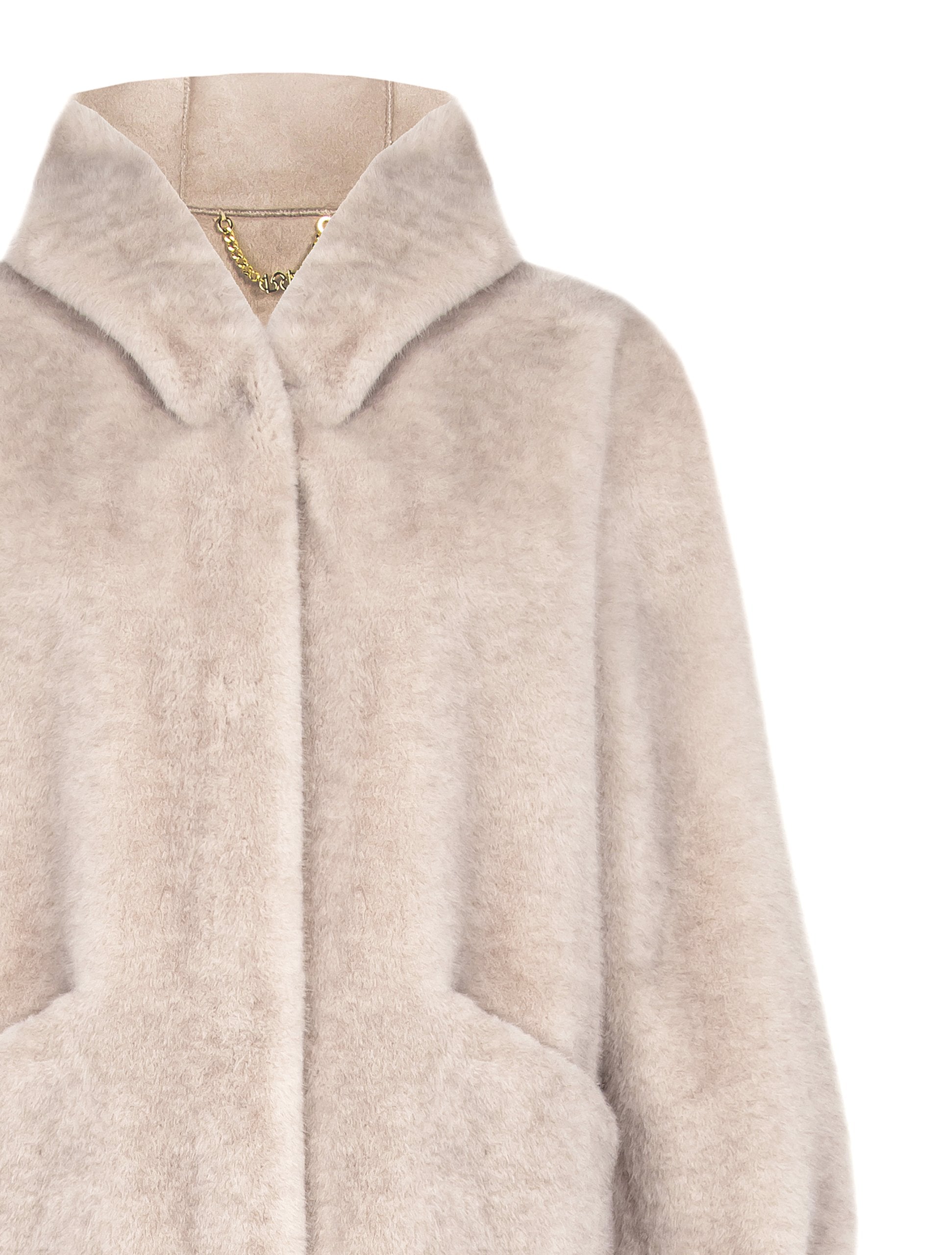 Rinascimento Faux Fur Jas light grey