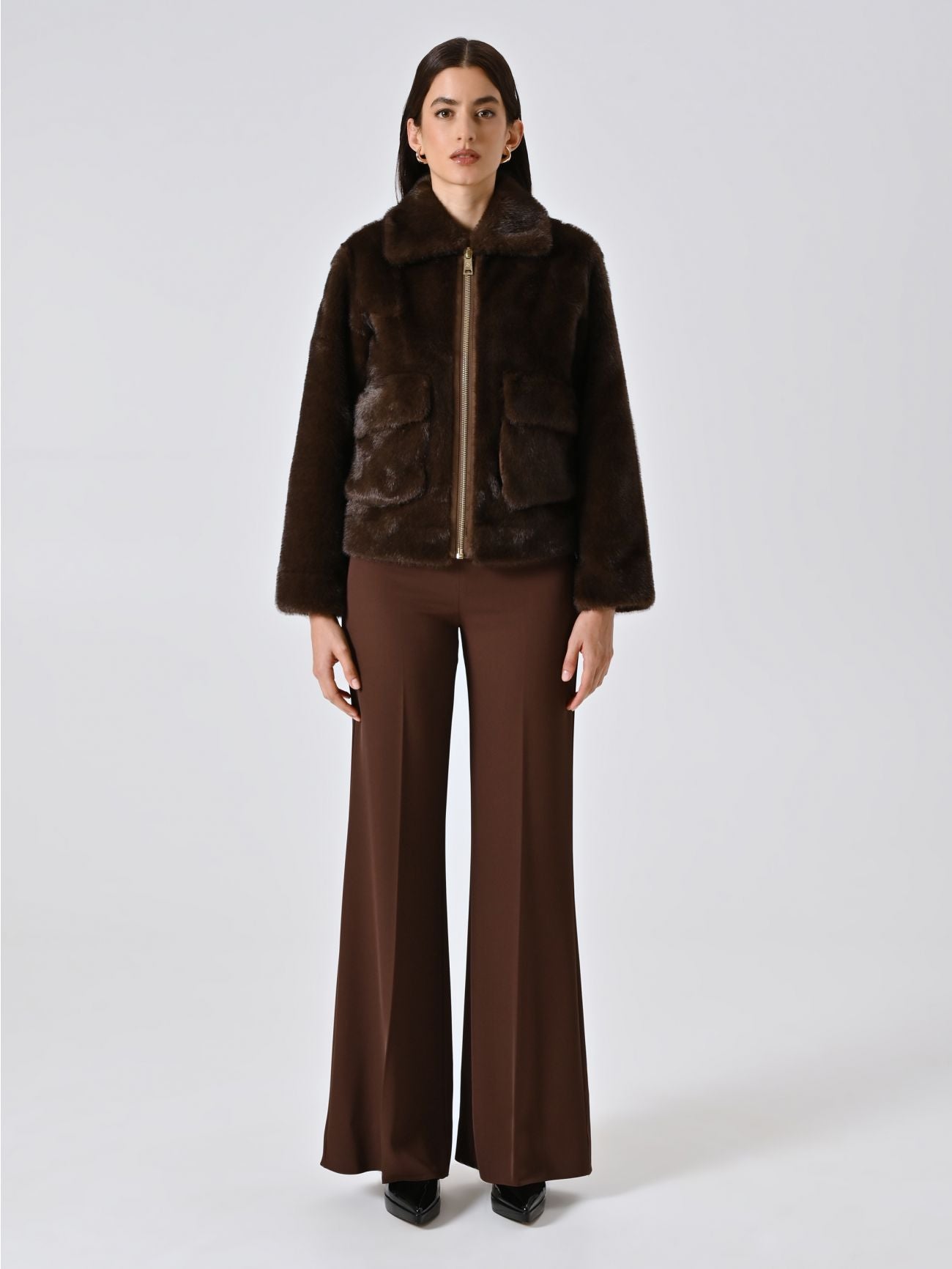 Rinascimento Korte jas bruin Faux Fur