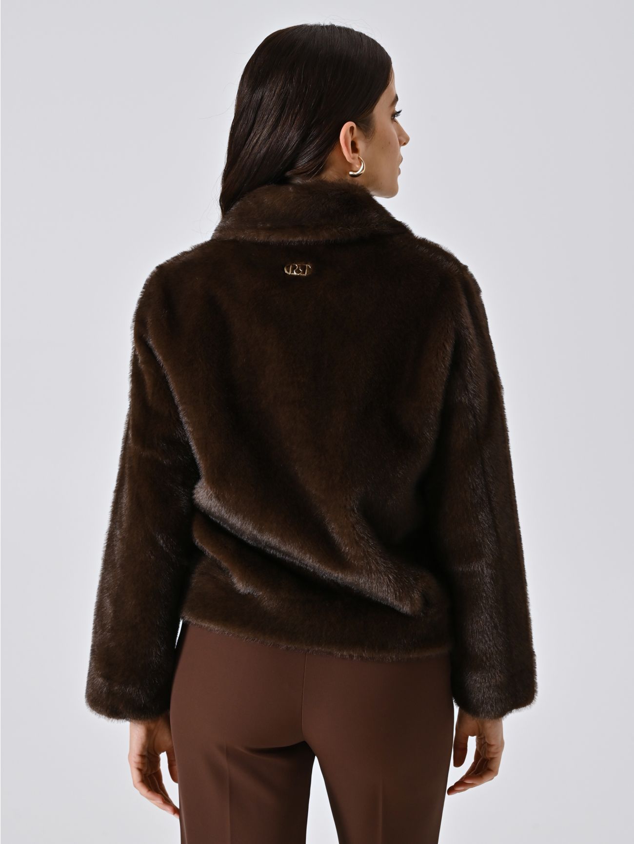 Rinascimento Korte jas bruin Faux Fur