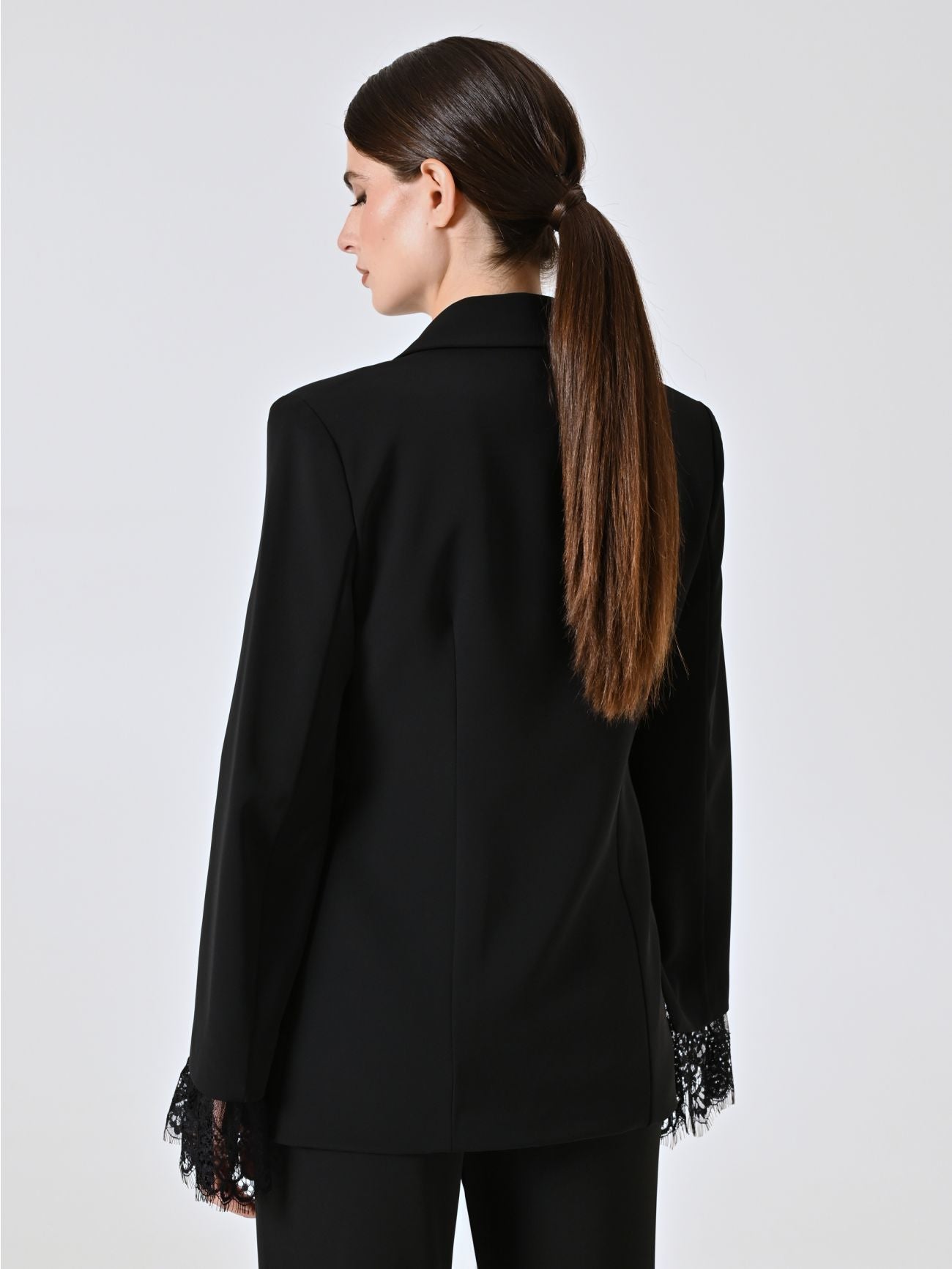 Rinascimento Zwarte Cady Blazer met kant