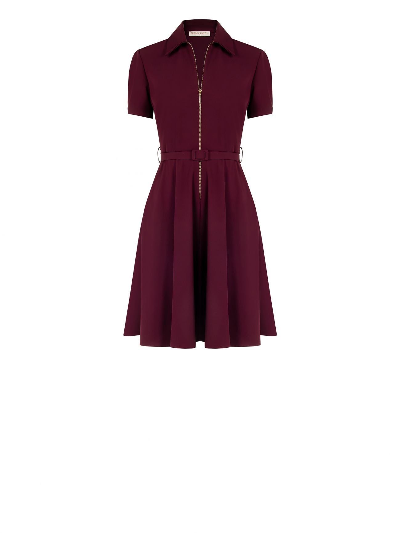 Rinascimento Burgundy Dress met rits